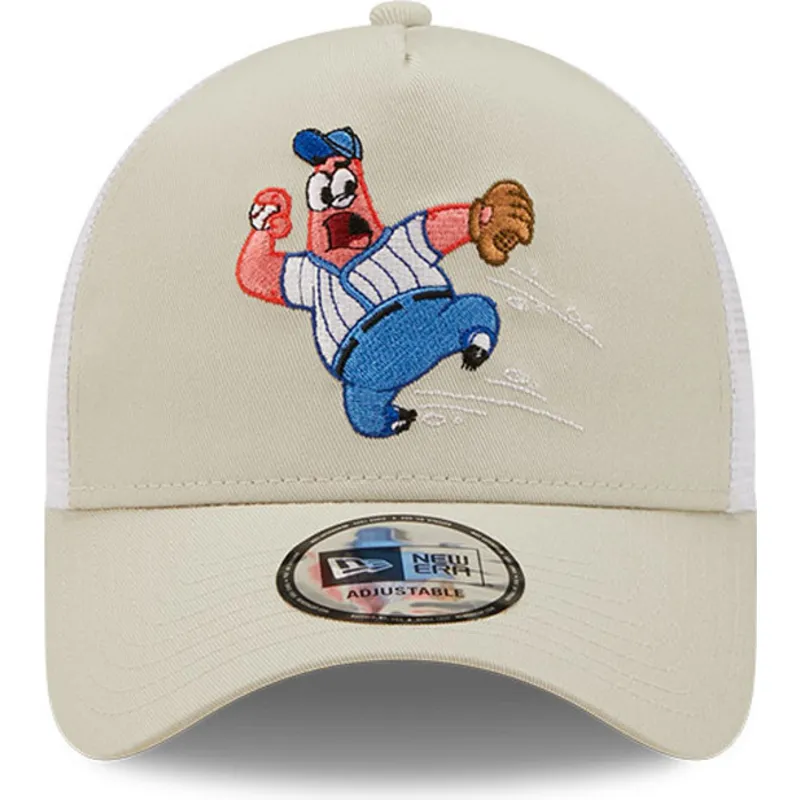 kasketter-buet-beige-snapback-a-frame-sporty-fra-patricio-estrella-bob-esponja-af-new-era