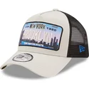 gorra-trucker-beige-og-sort-new-york-brooklyn-a-frame-license-plate-fra-new-era