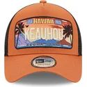 brun-hawaii-keauhou-a-frame-nummerplade-truckerkasket-fra-new-era