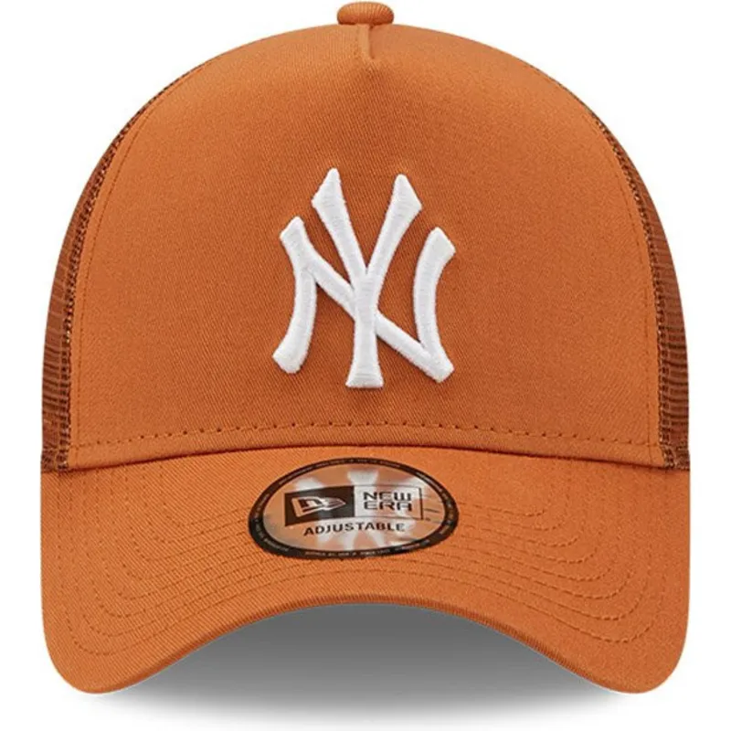kasketter-buet-brun-snapback-a-frame-tonal-mesh-fra-new-york-yankees-mlb-af-new-era