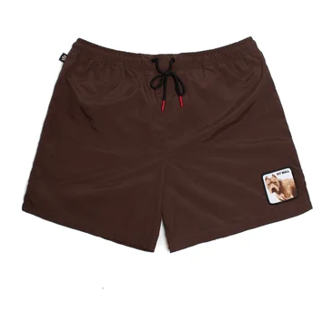 Goorin Bros. Pitbull Dog Doggy Paddle The Farm Brown Swim Trunks