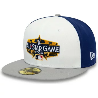 New Era Flat Brim 59FIFTY All Star Game Spin Los Angeles Dodgers MLB White, Blue and Grey Fitted Cap