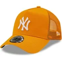 kasketter-buet-orange-snapback-a-frame-tonal-mesh-fra-new-york-yankees-mlb-af-new-era