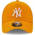 kasketter-buet-orange-snapback-a-frame-tonal-mesh-fra-new-york-yankees-mlb-af-new-era