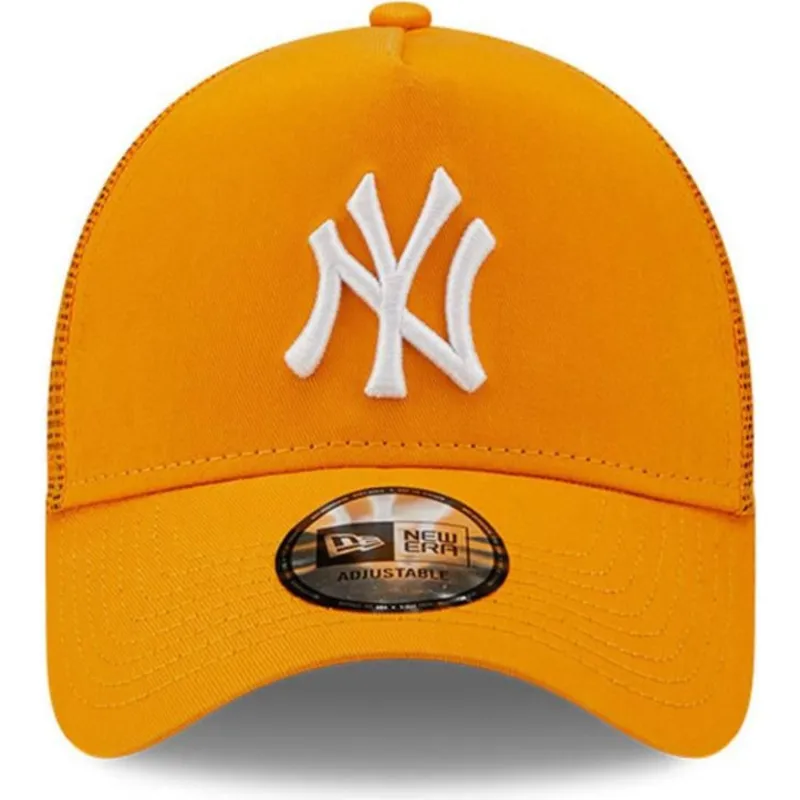 kasketter-buet-orange-snapback-a-frame-tonal-mesh-fra-new-york-yankees-mlb-af-new-era