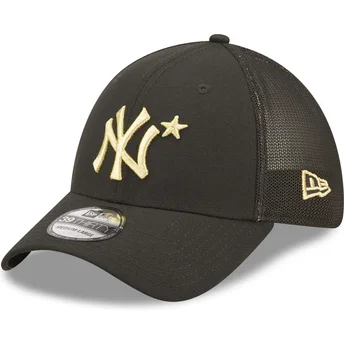 sort-justerbar-trucker-kasket-med-guldlogo-39thirty-all-star-game-fra-new-york-yankees-mlb-af-new-era