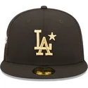sort-justerbar-trucker-kasket-med-flad-skygge-og-guldfarvet-logo-59fifty-all-star-game-los-angeles-dodgers-mlb-fra-new-era