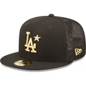sort-justerbar-trucker-kasket-med-flad-skygge-og-guldfarvet-logo-59fifty-all-star-game-los-angeles-dodgers-mlb-fra-new-era