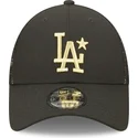 sort-trucker-kasket-med-gyldent-logo-9forty-all-star-game-fra-los-angeles-dodgers-mlb-fra-new-era