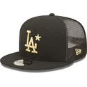 sort-flad-trucker-cap-med-gyldent-logo-9fifty-all-star-game-los-angeles-dodgers-mlb-fra-new-era