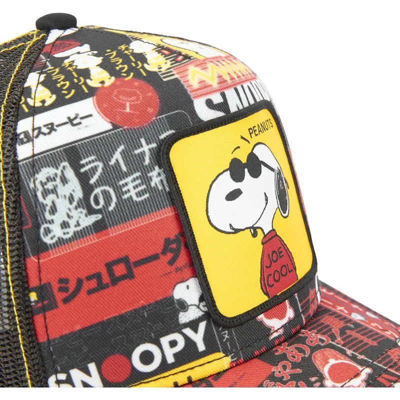 kasketter-buet-sort-snapback-snoopy-jordnodder-af-capslab