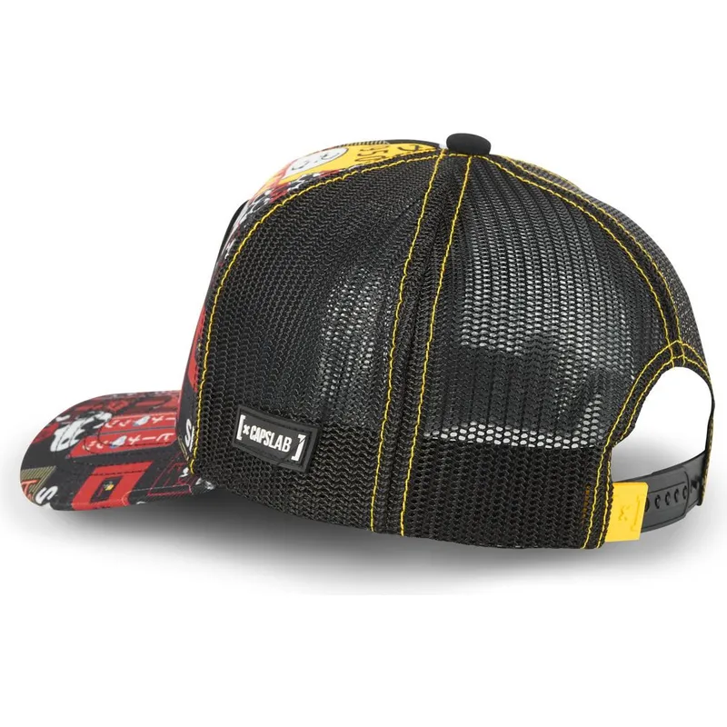 kasketter-buet-sort-snapback-snoopy-jordnodder-af-capslab