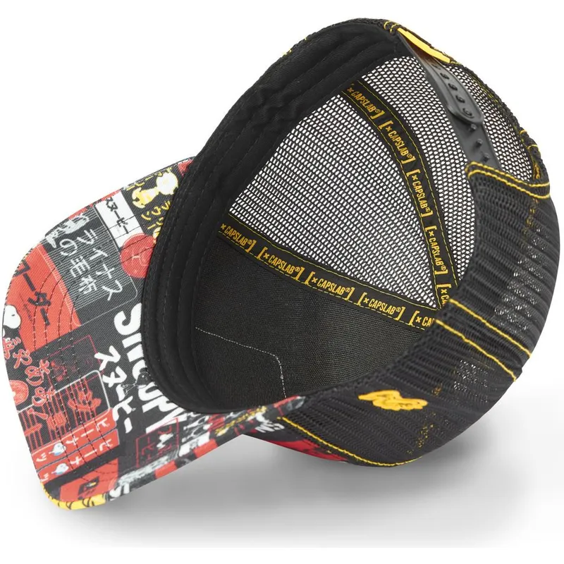 kasketter-buet-sort-snapback-snoopy-jordnodder-af-capslab