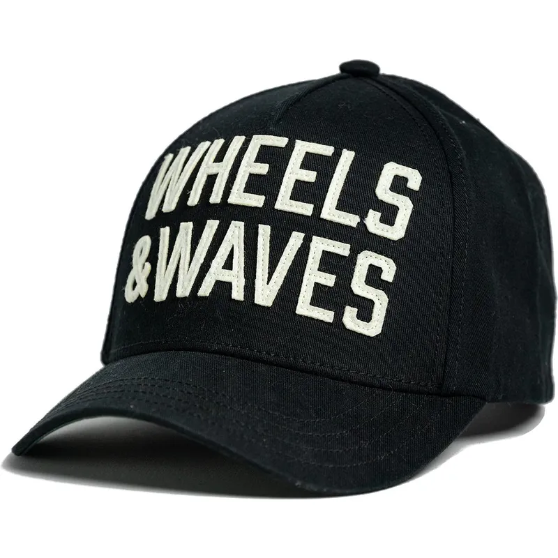 sort-buet-snapback-kasket-classic-ww22-fra-wheels-and-waves