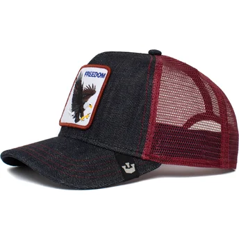 trucker-kasket-marinebla-og-rod-orn-the-freedom-eagle-the-farm-fra-goorin-bros