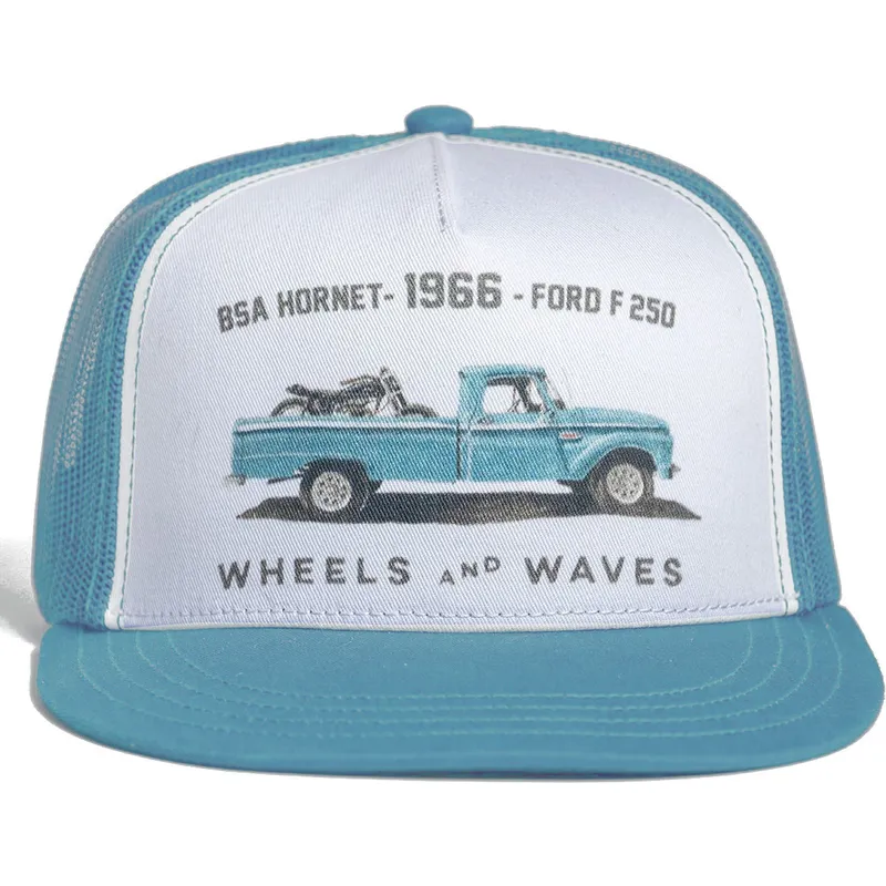 flad-trucker-kasket-hvid-og-bla-1966-ww23-fra-wheels-and-waves