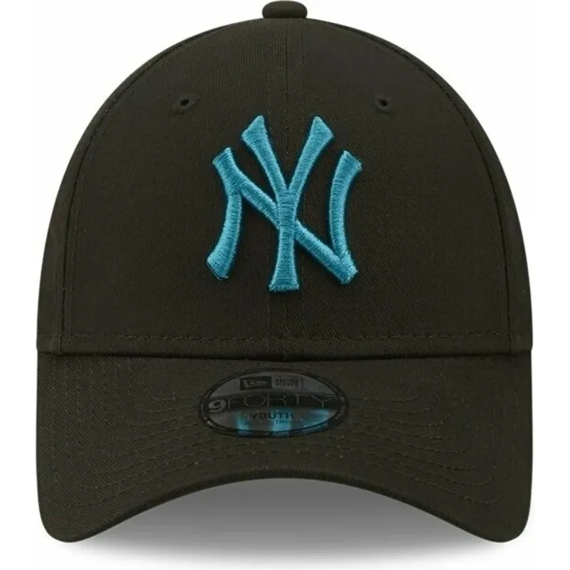 kasketter-buet-sort-justerbar-rem-til-barn-9forty-league-essential-fra-new-york-yankees-mlb-af-new-era