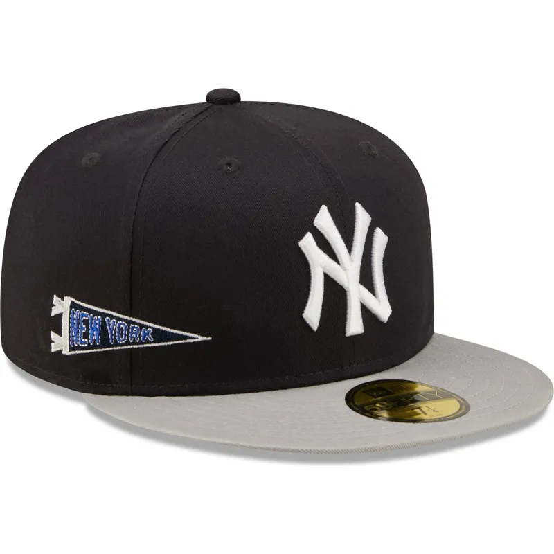 flad-kasket-marinebla-og-gra-justeret-59fifty-team-city-patch-fra-new-york-yankees-mlb-fra-new-era