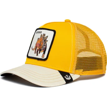 gul-og-hvid-dinosaur-stegosaurus-defense-roofed-lizard-the-farm-trucker-kasket-fra-goorin-bros