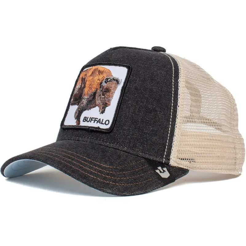trucker-kasket-sort-og-hvid-boffel-the-buffalo-the-farm-fra-goorin-bros