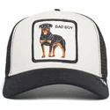 hvid-og-sort-trucker-kasket-med-rottweiler-bad-boy-the-baddest-boy-the-farm-fra-goorin-bros