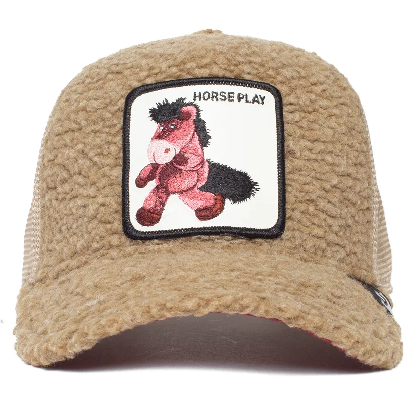 kasketter-buet-brun-snapback-til-barn-de-borreguillo-caballo-fra-peluche-horse-play-little-horsey-the-farm-the-farm-af-goorin-br