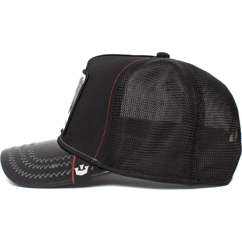 sort-trucker-kasket-til-dreng-dinosaur-t-rex-little-monster-the-farm-fra-goorin-bros