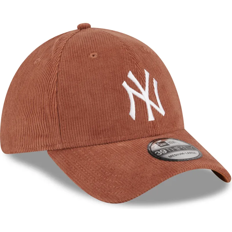 kasketter-buet-brun-tilpasset-39thirty-cord-fra-new-york-yankees-mlb-af-new-era
