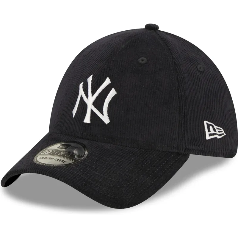 kasketter-buet-marinebla-tilpasset-39thirty-cord-fra-new-york-yankees-mlb-af-new-era