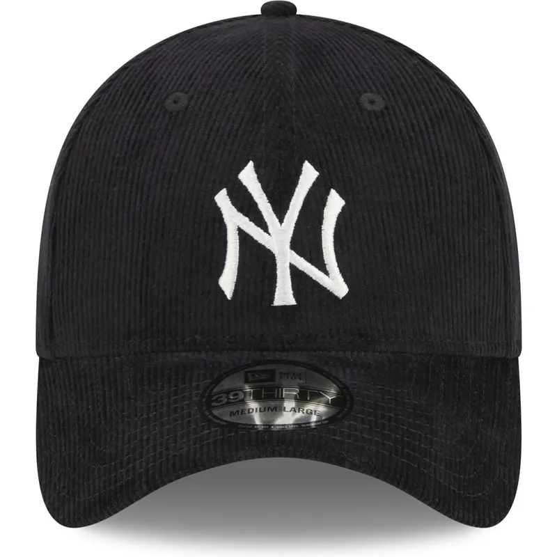 kasketter-buet-marinebla-tilpasset-39thirty-cord-fra-new-york-yankees-mlb-af-new-era