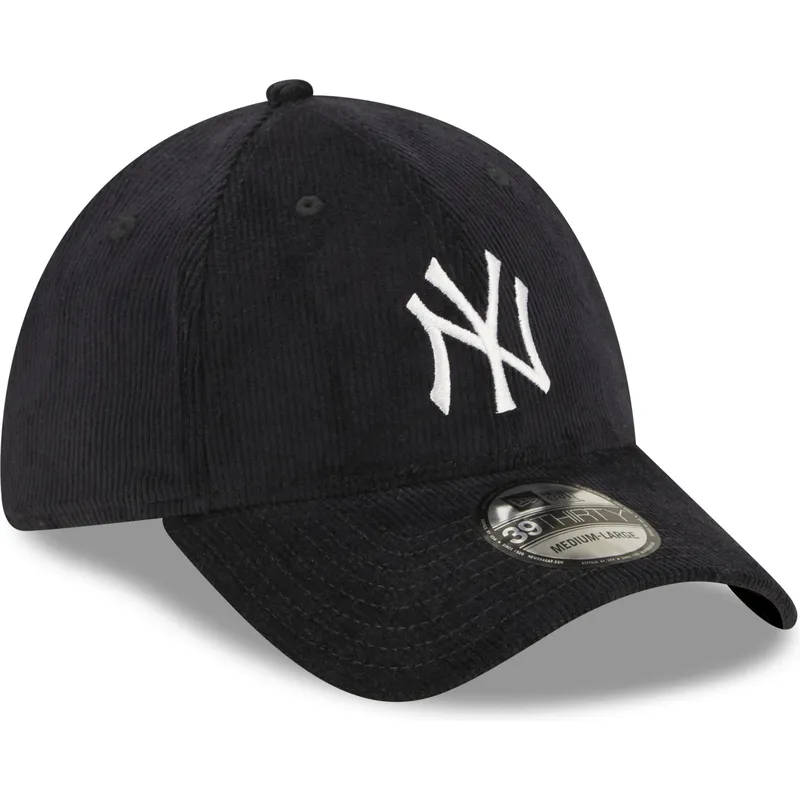 kasketter-buet-marinebla-tilpasset-39thirty-cord-fra-new-york-yankees-mlb-af-new-era