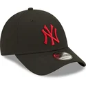 new-era-new-york-yankees-mlb-9forty-league-essential-sort-justerbar-buet-kasket-med-rodt-logo