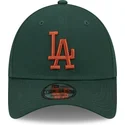 gron-justerbar-buet-kasket-med-brunt-logo-9forty-league-essential-fra-los-angeles-dodgers-mlb-fra-new-era