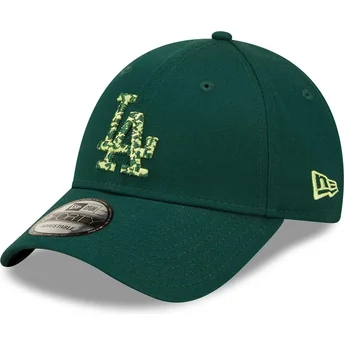 New Era Curved Brim Green Logo 9FORTY Seasonal Infill Los Angeles Dodgers MLB Green Adjustable Cap