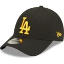 sort-justerbar-buet-kasket-med-gult-logo-9forty-league-essential-los-angeles-dodgers-mlb-fra-new-era