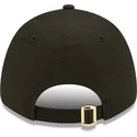 sort-justerbar-kasket-med-buet-skygge-og-gyldent-logo-9forty-metallic-los-angeles-dodgers-mlb-fra-new-era