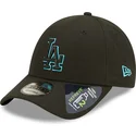 sort-buet-snapback-kasket-med-blat-logo-9forty-neon-pack-repreve-fra-los-angeles-dodgers-mlb-fra-new-era