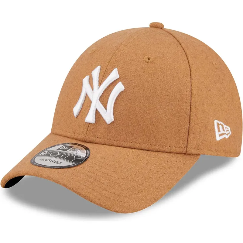 kasketter-buet-brun-justerbar-rem-9forty-the-league-melton-wool-fra-new-york-yankees-mlb-af-new-era