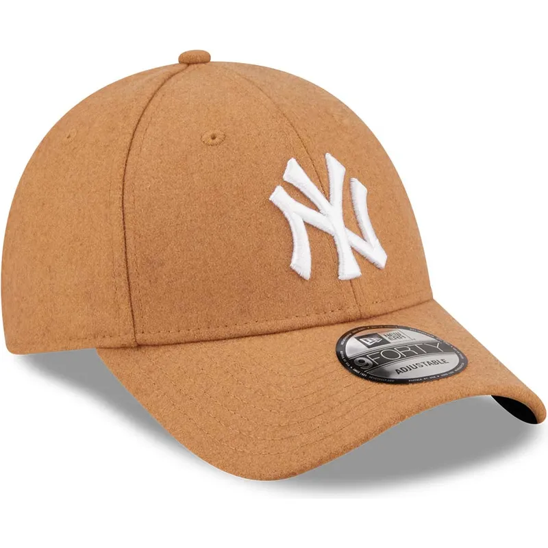 kasketter-buet-brun-justerbar-rem-9forty-the-league-melton-wool-fra-new-york-yankees-mlb-af-new-era