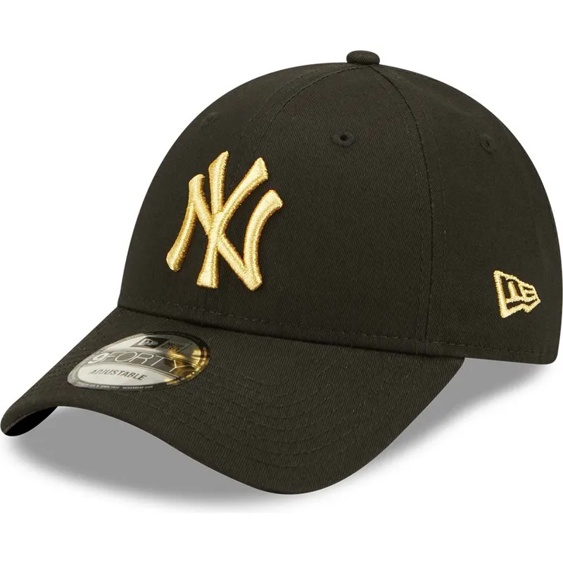 kasketter-buet-sort-justerbar-rem-dorado-9forty-metallic-fra-new-york-yankees-mlb-af-new-era
