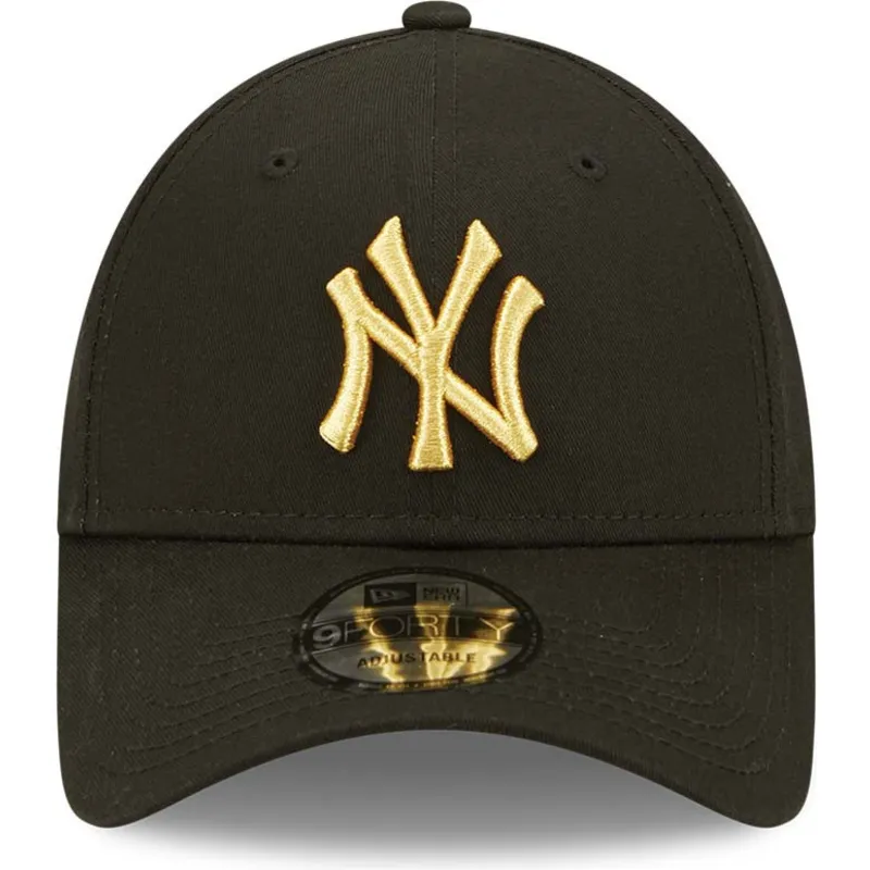 kasketter-buet-sort-justerbar-rem-dorado-9forty-metallic-fra-new-york-yankees-mlb-af-new-era