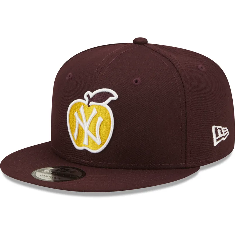 kasketter-flad-rod-snapback-granate-9fifty-ny-apple-fra-new-york-yankees-mlb-af-new-era