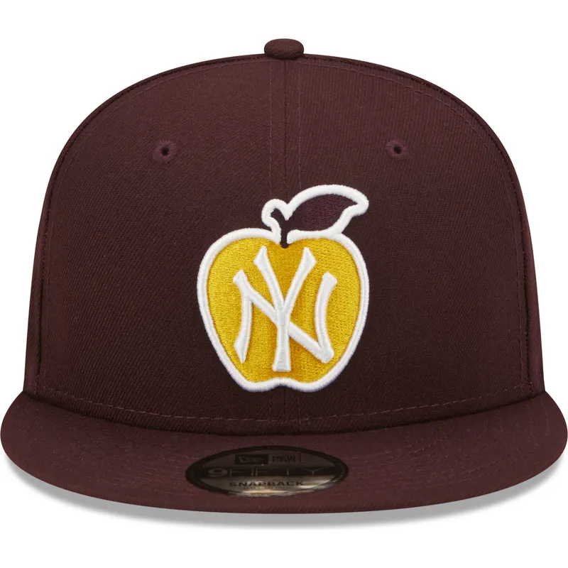 kasketter-flad-rod-snapback-granate-9fifty-ny-apple-fra-new-york-yankees-mlb-af-new-era