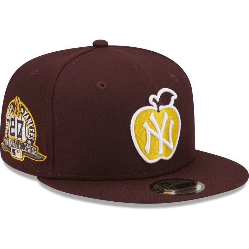 kasketter-flad-rod-snapback-granate-9fifty-ny-apple-fra-new-york-yankees-mlb-af-new-era