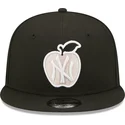 sort-flad-snapback-9fifty-ny-apple-kasket-fra-new-york-yankees-mlb-fra-new-era