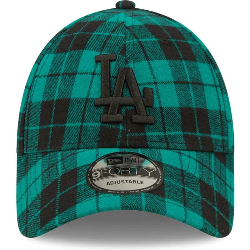 kasketter-buet-gron-justerbar-rem-negro-9forty-plaid-fra-los-angeles-dodgers-mlb-af-new-era