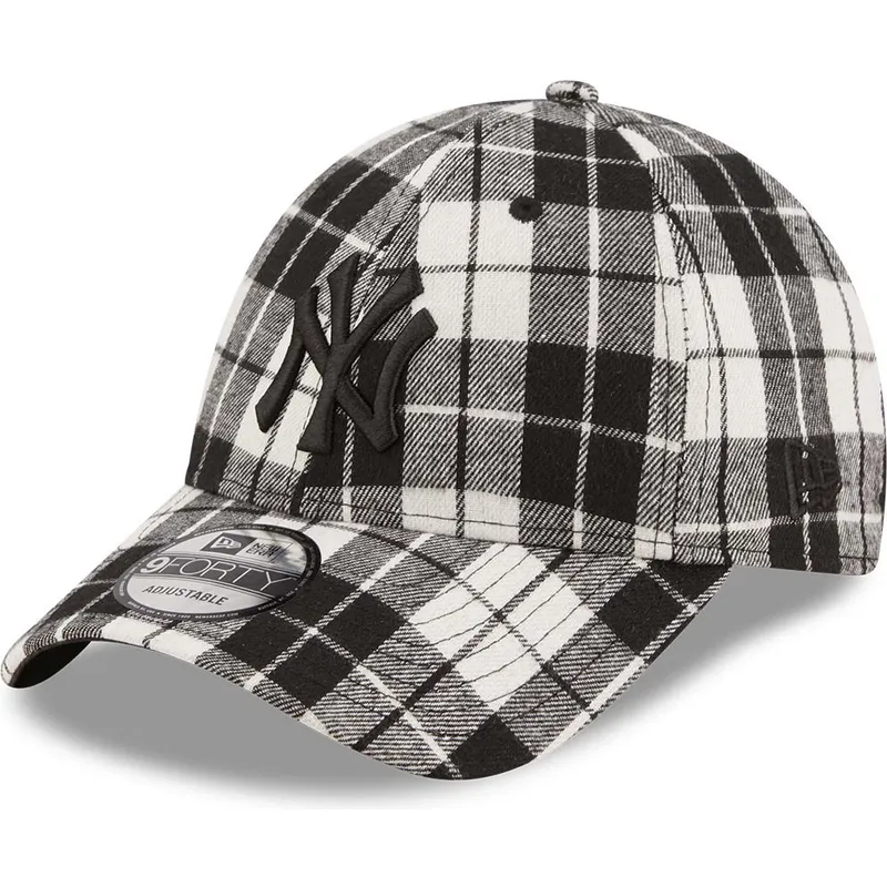 kasketter-buet-sort-justerbar-rem-9forty-plaid-fra-new-york-yankees-mlb-af-new-era
