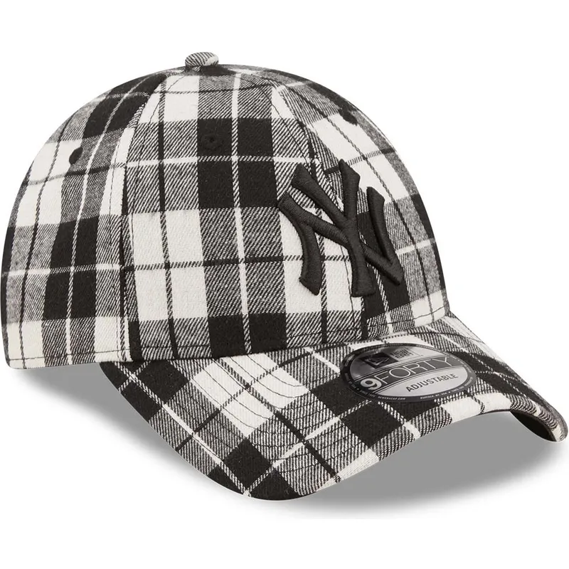 kasketter-buet-sort-justerbar-rem-9forty-plaid-fra-new-york-yankees-mlb-af-new-era