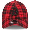 rod-justerbar-buet-kasket-med-sort-logo-9forty-plaid-fra-boston-red-sox-mlb-fra-new-era