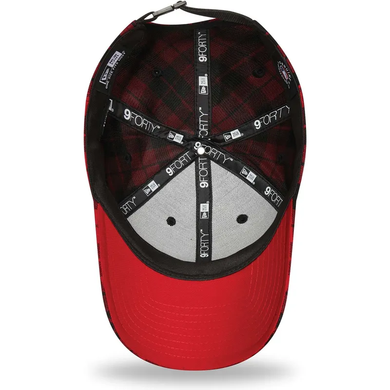 kasketter-buet-rod-justerbar-rem-negro-9forty-plaid-fra-boston-red-sox-mlb-af-new-era